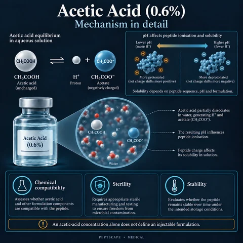 Acetic Acid 0.6%: Medical scientific diagram. Open full size to read labels; evidence and limitations appear in the profile.