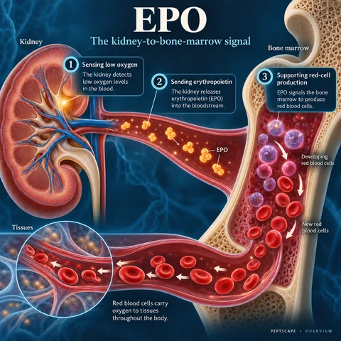 EPO: Overview scientific diagram. Open full size to read labels; evidence and limitations appear in the profile.