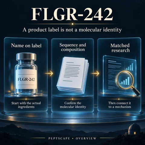 FLGR-242: Overview scientific diagram. Open full size to read labels; evidence and limitations appear in the profile.
