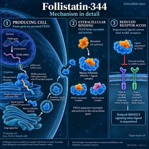 Follistatin 344: Medical scientific diagram. Open full size to read labels; evidence and limitations appear in the profile.