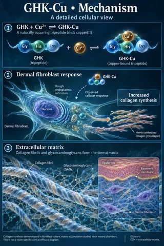 GHK-Cu: Medical scientific diagram. Open full size to read labels; evidence and limitations appear in the profile.