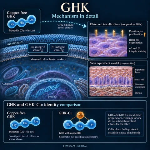 GHK: Medical scientific diagram. Open full size to read labels; evidence and limitations appear in the profile.