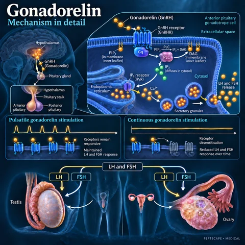 Gonadorelin: Medical scientific diagram. Open full size to read labels; evidence and limitations appear in the profile.