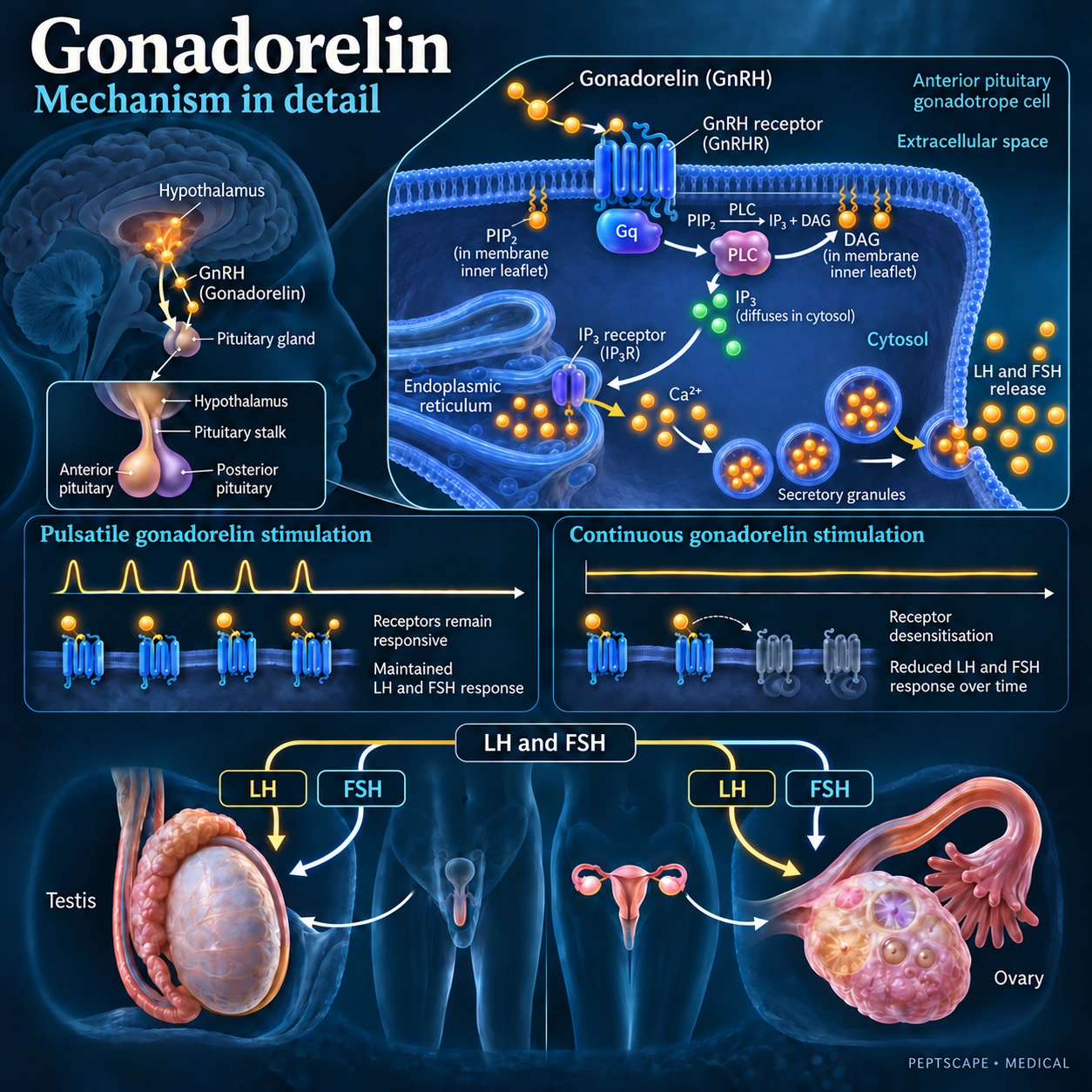 Gonadorelin: Medical scientific diagram. Open full size to read labels; evidence and limitations appear in the profile.