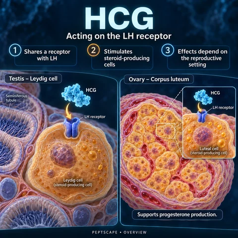 HCG: Overview scientific diagram. Open full size to read labels; evidence and limitations appear in the profile.