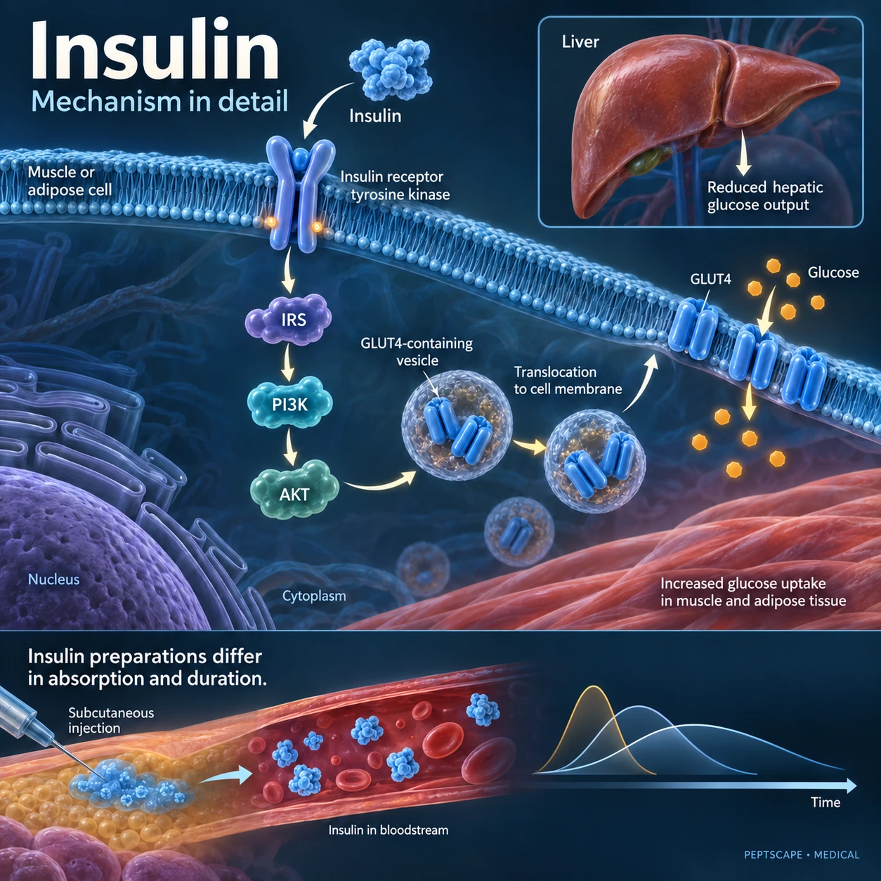 Insulin: Medical scientific diagram. Open full size to read labels; evidence and limitations appear in the profile.