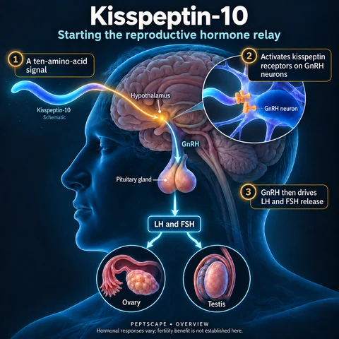 Kisspeptin-10: Overview scientific diagram. Open full size to read labels; evidence and limitations appear in the profile.