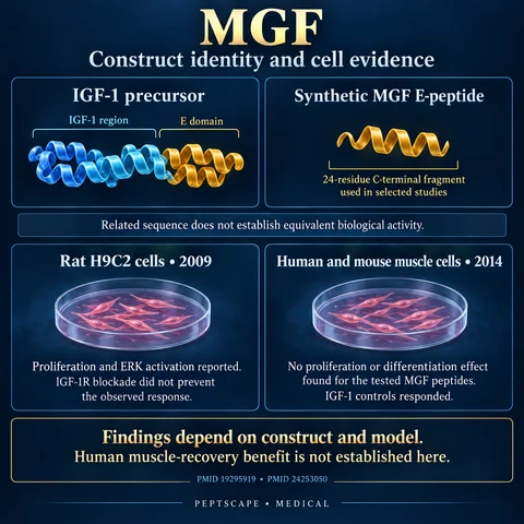 MGF: Medical scientific diagram. Open full size to read labels; evidence and limitations appear in the profile.