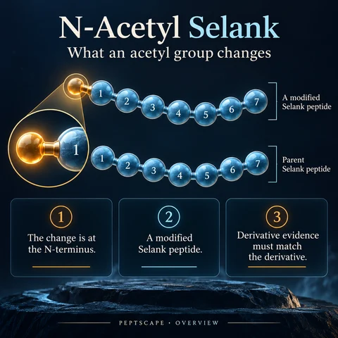 N-Acetyl Selank: Overview scientific diagram. Open full size to read labels; evidence and limitations appear in the profile.
