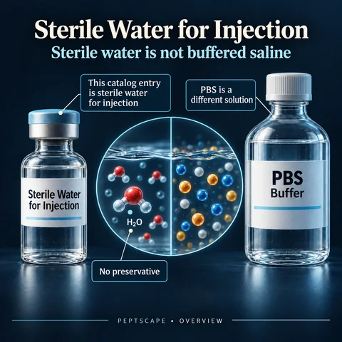 Sterile Water for Injection: Overview scientific diagram. Open full size to read labels; evidence and limitations appear in the profile.