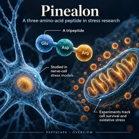 Pinealon: Overview scientific diagram. Open full size to read labels; evidence and limitations appear in the profile.