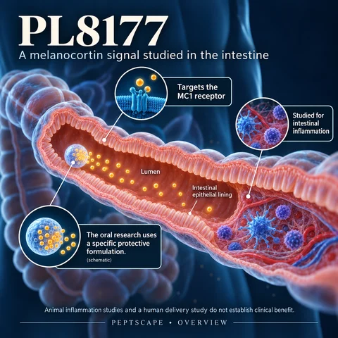 PL8177: Overview scientific diagram. Open full size to read labels; evidence and limitations appear in the profile.