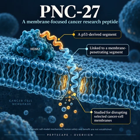 PNC-27: Overview scientific diagram. Open full size to read labels; evidence and limitations appear in the profile.