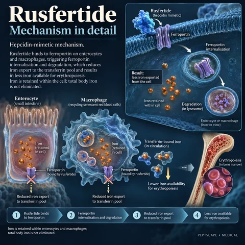Rusfertide: Medical scientific diagram. Open full size to read labels; evidence and limitations appear in the profile.