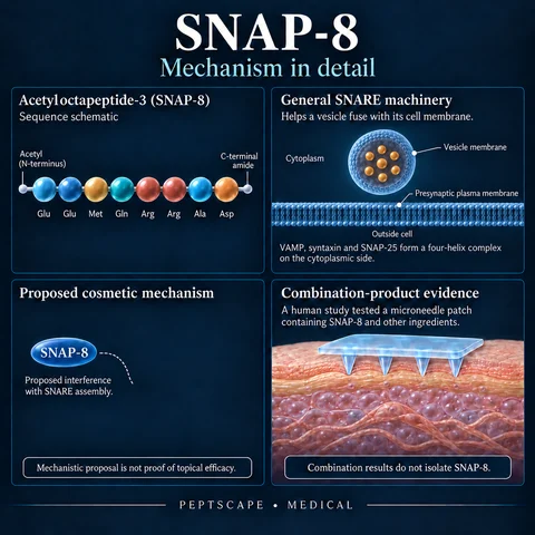 SNAP-8: Medical scientific diagram. Open full size to read labels; evidence and limitations appear in the profile.