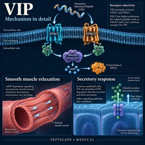 VIP: Medical scientific diagram. Open full size to read labels; evidence and limitations appear in the profile.
