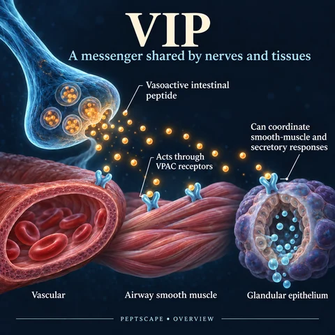 VIP: Overview scientific diagram. Open full size to read labels; evidence and limitations appear in the profile.