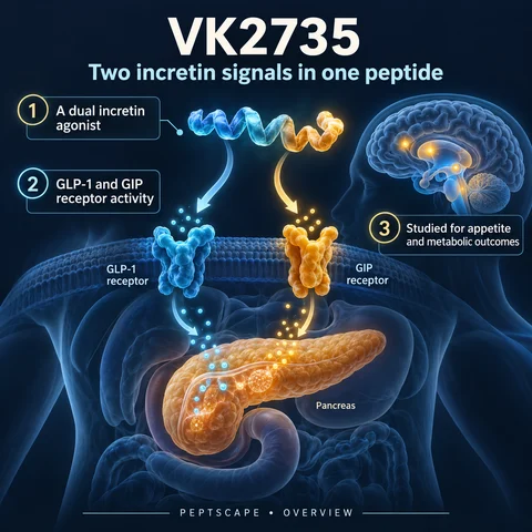 VK2735: Overview scientific diagram. Open full size to read labels; evidence and limitations appear in the profile.